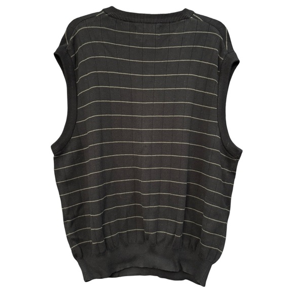 Greg Norman Black Sleeveless Sweater Vest Men’s Large Golf V-Neck Knit - Picture 2 of 4